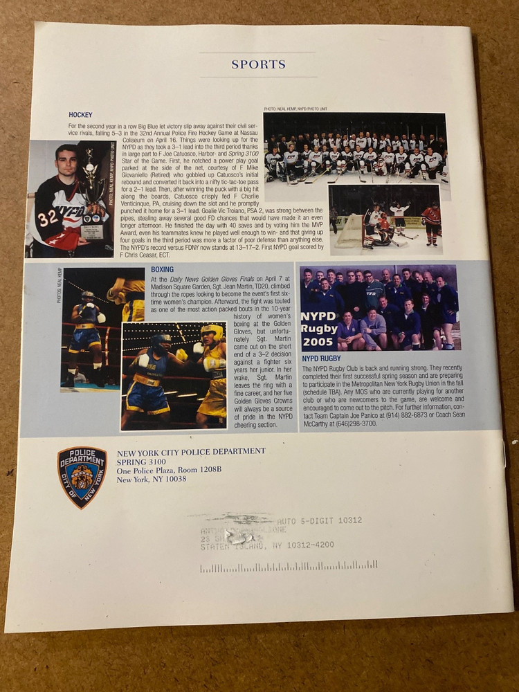 Spring 3100 NYC Police Publication 2005 Issue Nice