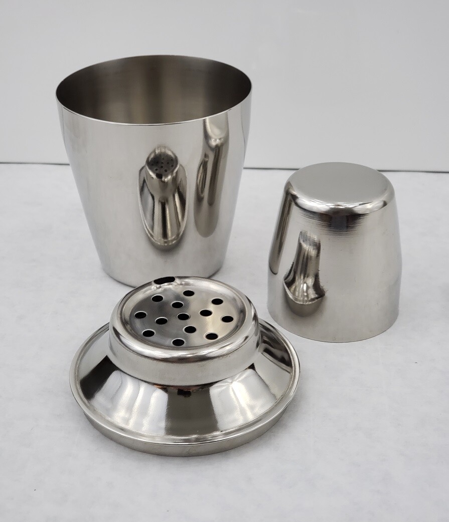 4 Piece Cheater Tin BAR COCKTAIL SHAKER & JIGGER Stainless Steel Mini Mixing Set