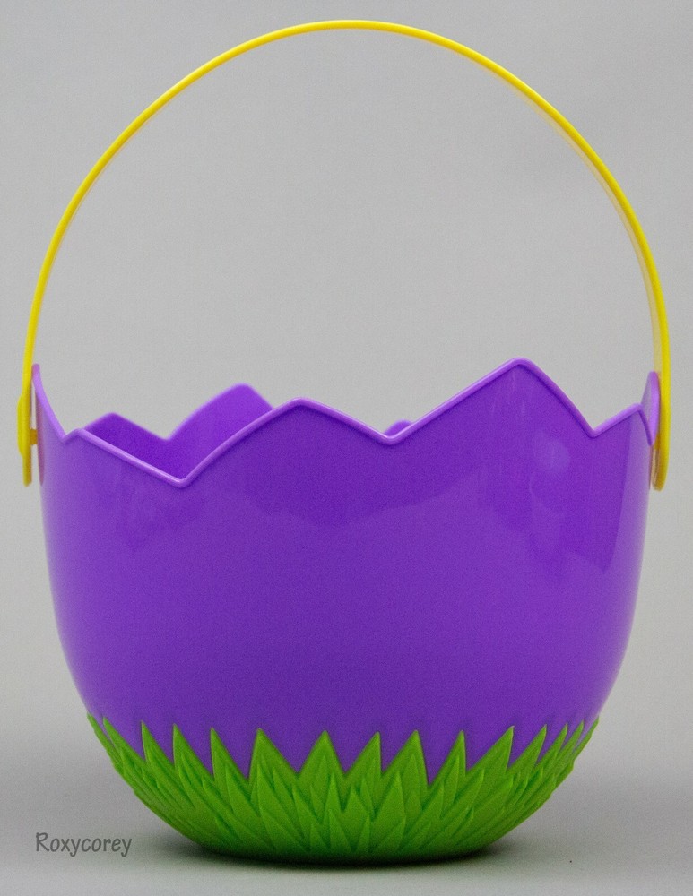 Easter Cool Gear Cracked Purple Half an Easter Egg Plastic Tote Basket NWT