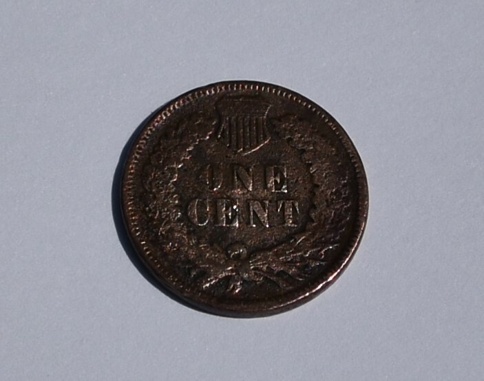 1896 Indian Head One Cent Penny Error Bronze Slight Rainbow Tone Error