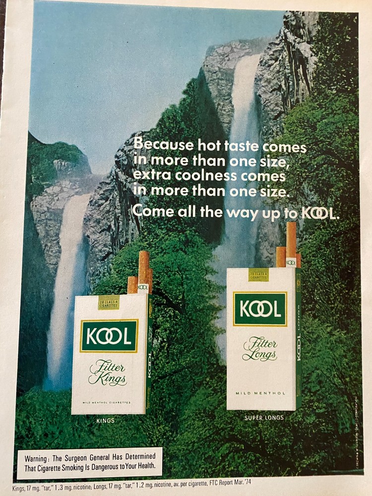 Kool Cigarettes, Full Page Vintage Print Ad