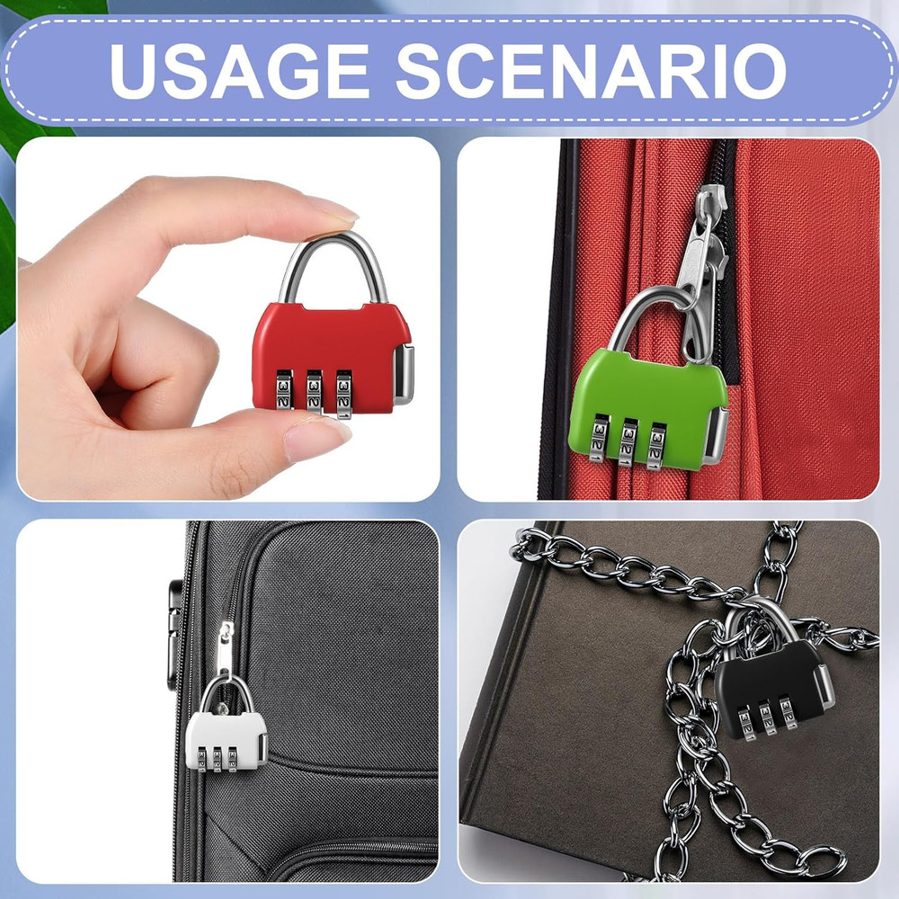 10 Pcs Digit Combinations Padlock Safe Cipher Lock Mini Combination Resettable N