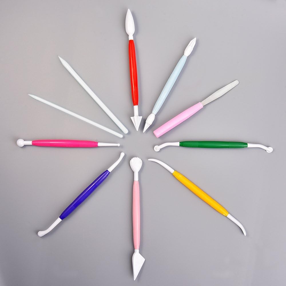 10-Piece Plastic Clay Tool Set, Double-Headed Ceramic Pottery Tool Set