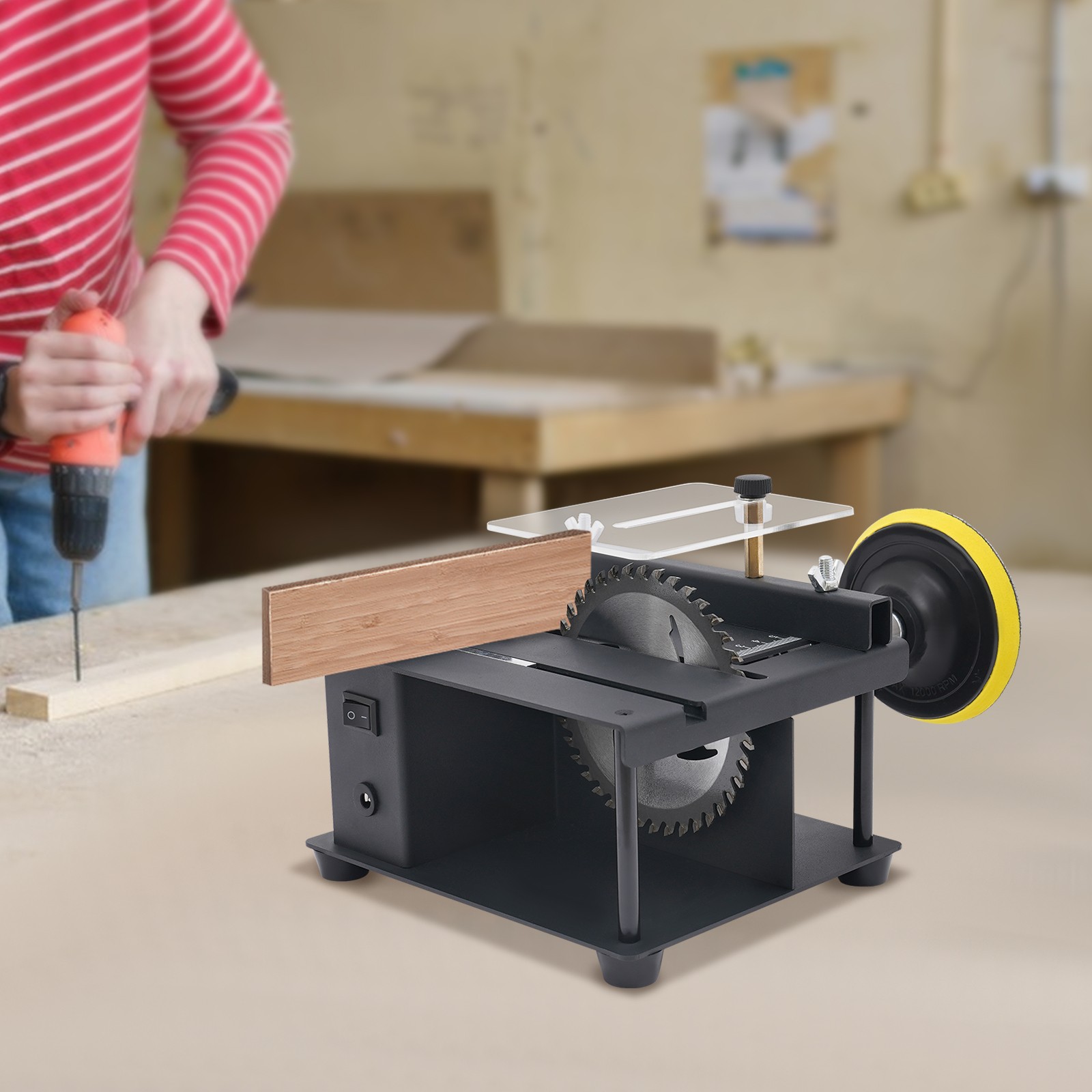 Mini Table Saw Small Woodworking Electric Bench Saw Precision DIY Cutting Tool