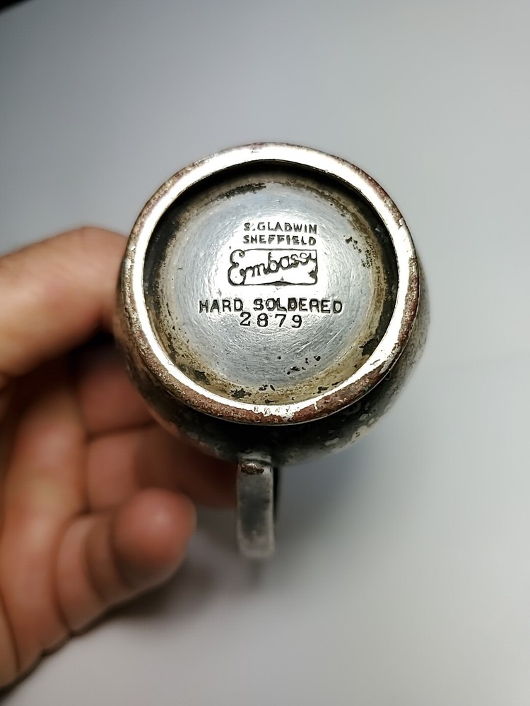 tiny antique Silver Pitcher Embassy S. Gladwin Sheffieled C G C