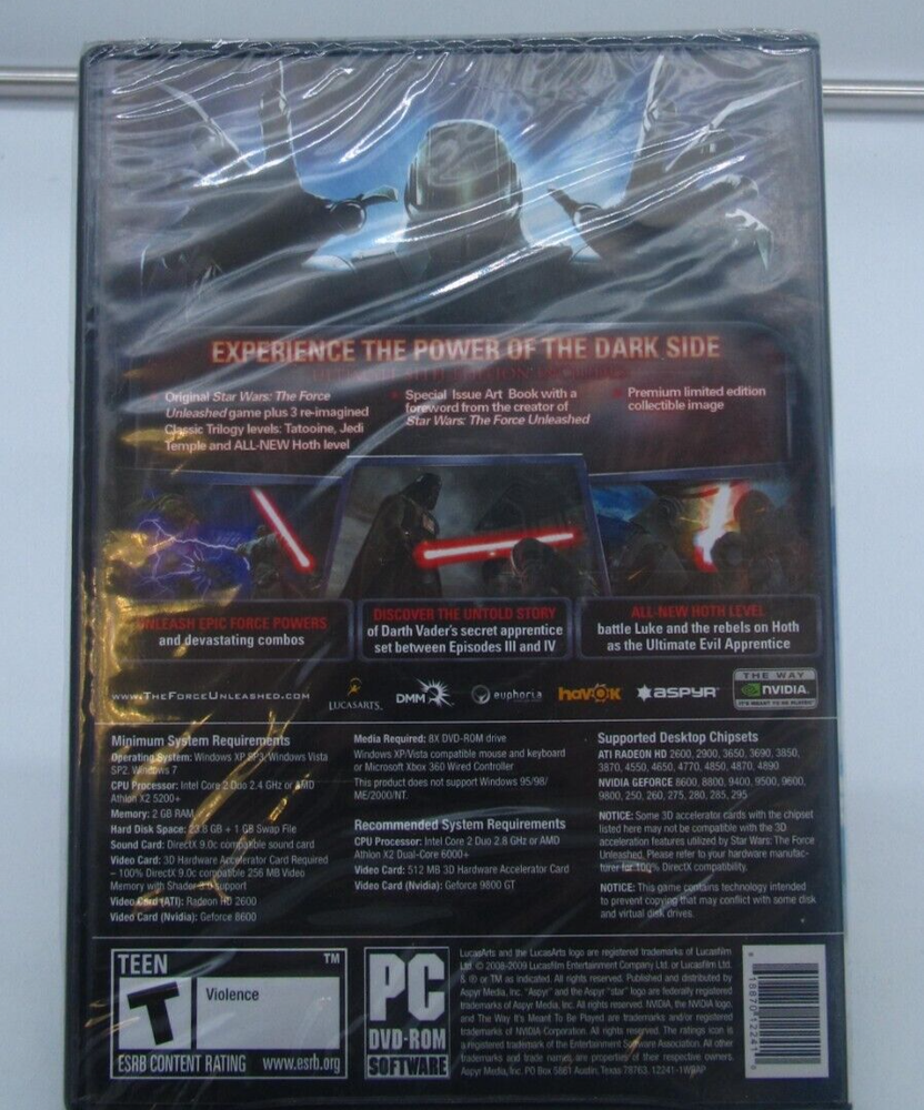 Star Wars the Force Unleashed Ultimate Sith Edition (PC, 2009)