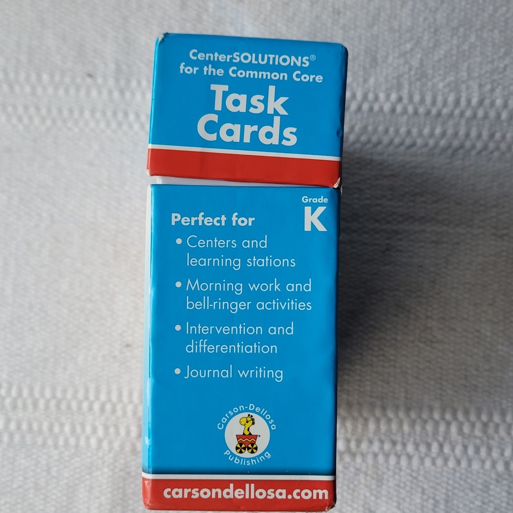 CARSON DELLOSA CENTERSOLUTIONS COMMON CORE 3RD GRADE TASK CARDS MATH STUDY BOX