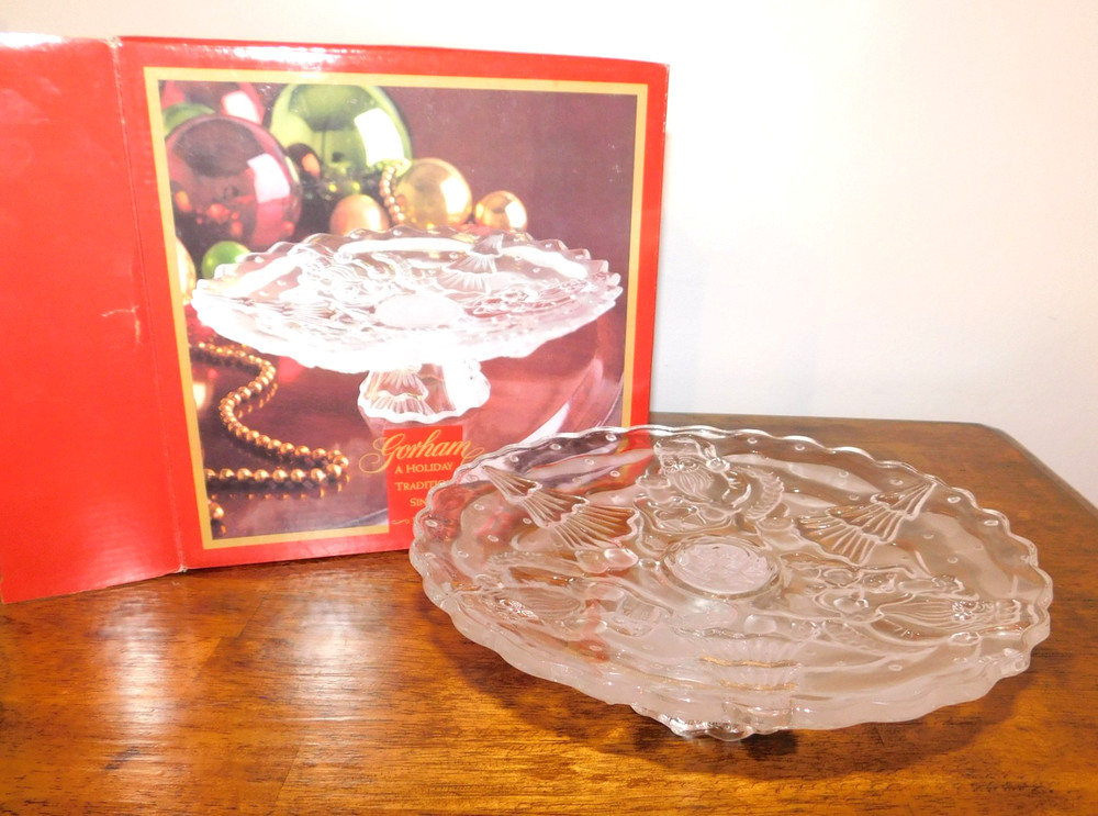 Gorham North Pole Express Footed Christmas Serving Plate in Box