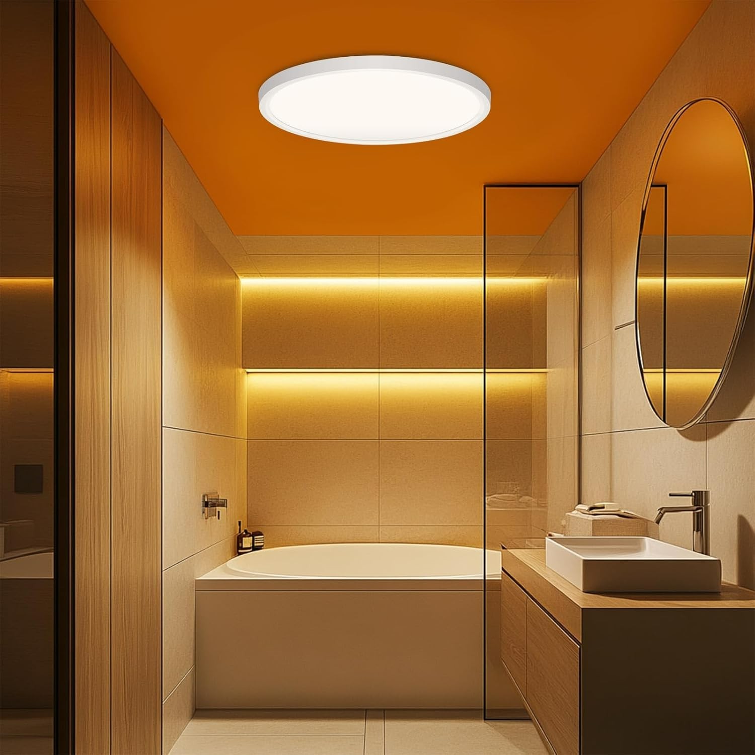 4 Pack 24W LED Flush Mount Ceiling Light Ultra Thin Round White 3000k/4000/6500K