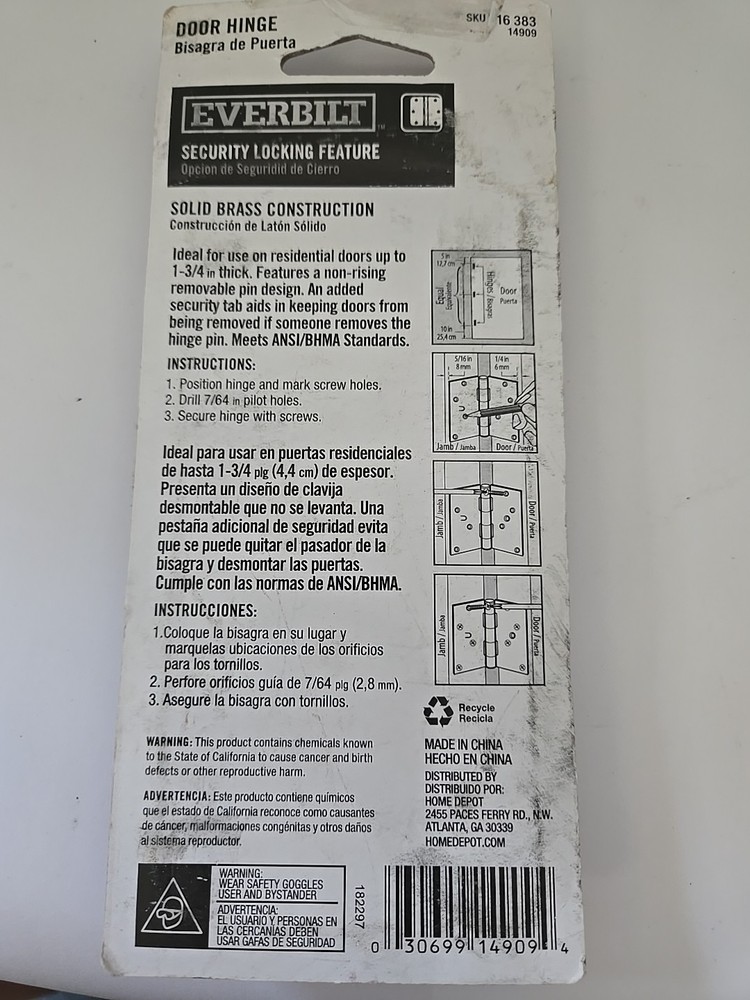 Everbilt 4" Hinge