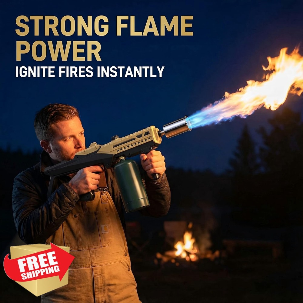 Propane Torch for Searing, Camping, Baking - Adjustable Flame Thrower Gun
