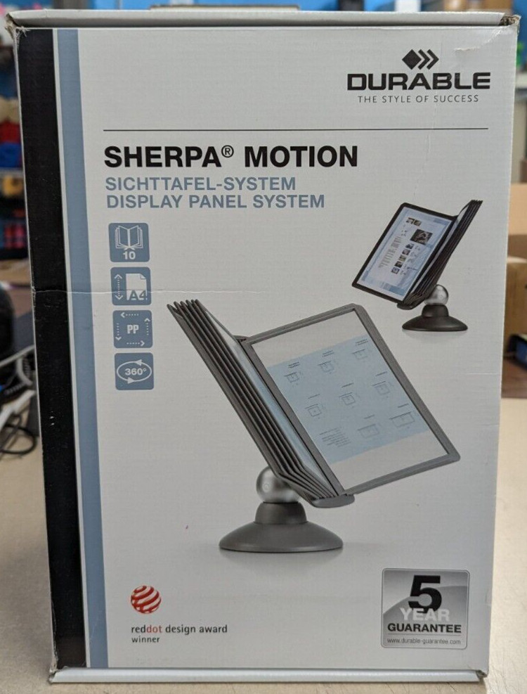 DURABLE Motion Reference System, 10 Double-Sided Panels, Letter-Size, Black