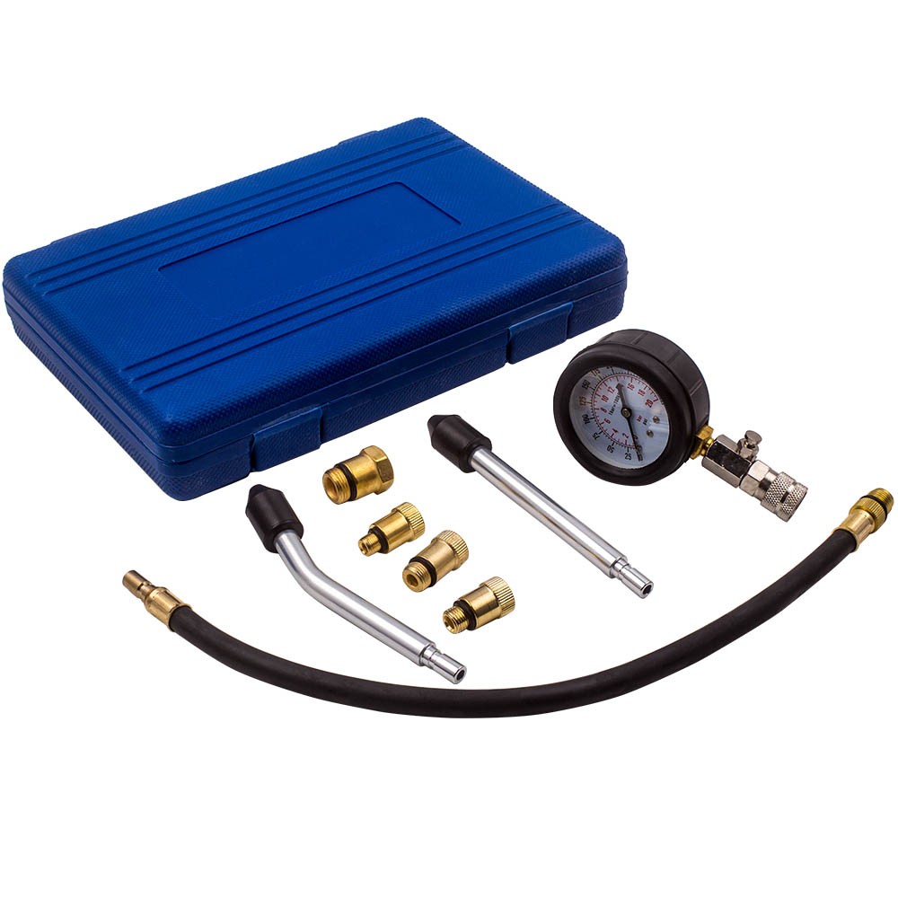 Petrol Engine Cylinder Compression Pressure Tester Pipes Detector Tool Kit