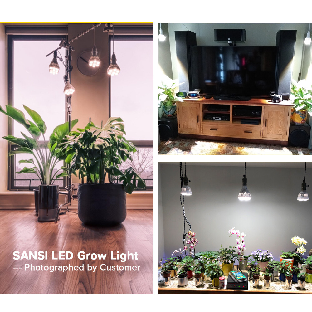 SANSI LED Plant Grow Light Bulb Full Spectrum Indoor Plant Growth Lamp Veg Bloom
