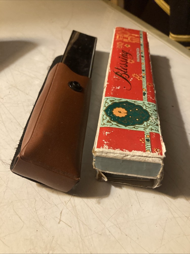 Vintage Blessing Harmonica With Original Box China & Basic Harmonica W/case