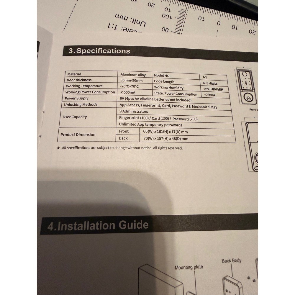 Smart Lock Wifi Tuya Version Fingerprint Card Password Mechanical Key