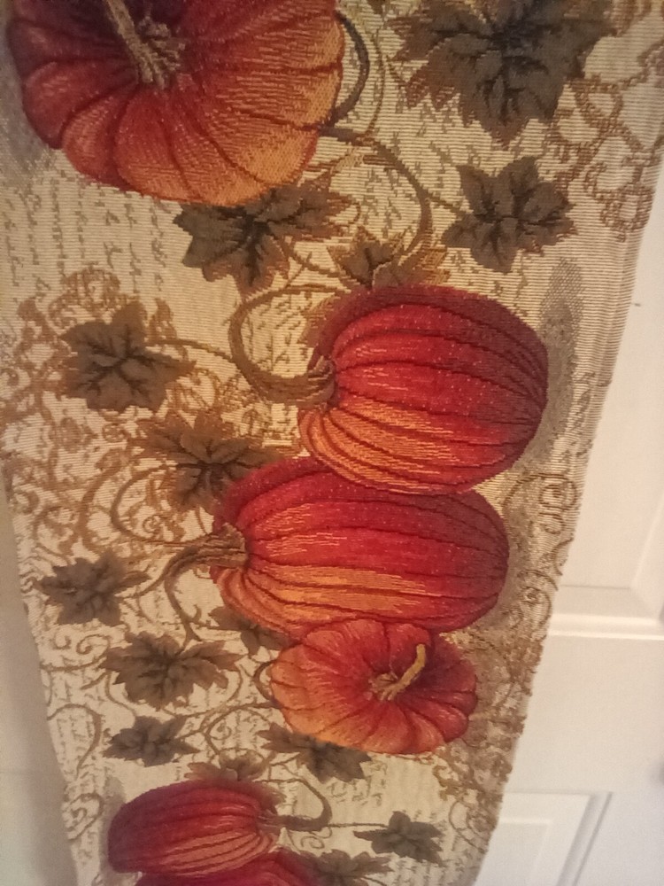 Halloween Fall table runner from CVS pumpkins polyester 61" x 13"