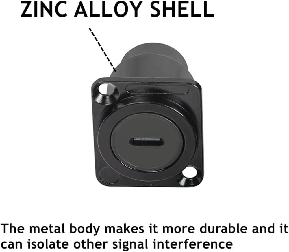 PENGLIN 2PCS USB 3.1 Type C Panel Mount Coupler, D-Type 2PCS(D-TYPE), black