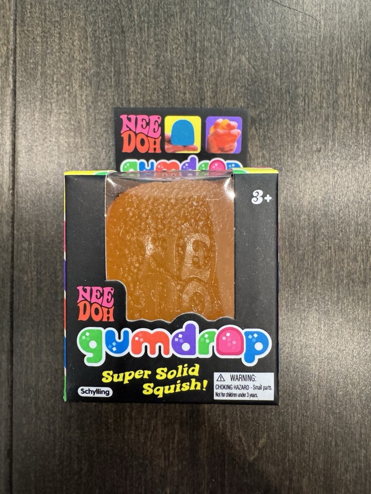 Nee Doh Gumdrop Super Solid Squish Needoh Gum Drop orange RARE ships now easter
