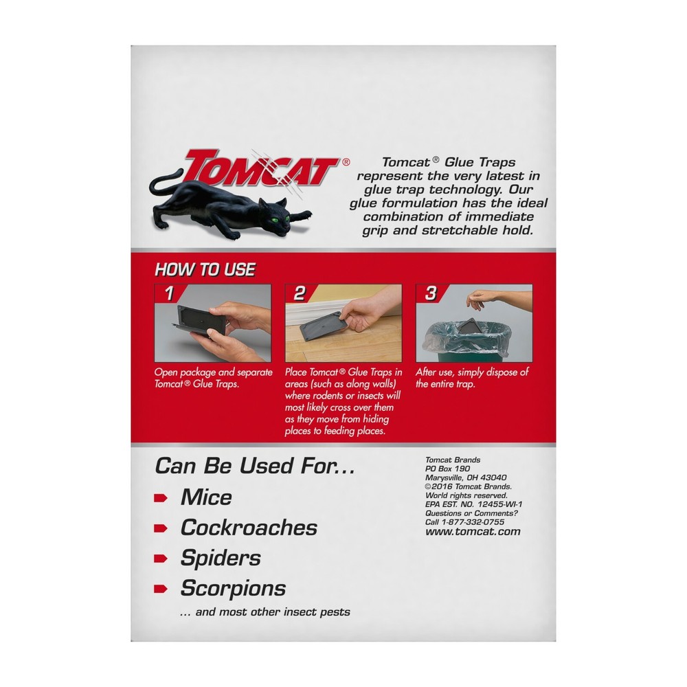 Tomcat Glue Traps Mouse Size with Eugenol for Enhanced Stickiness