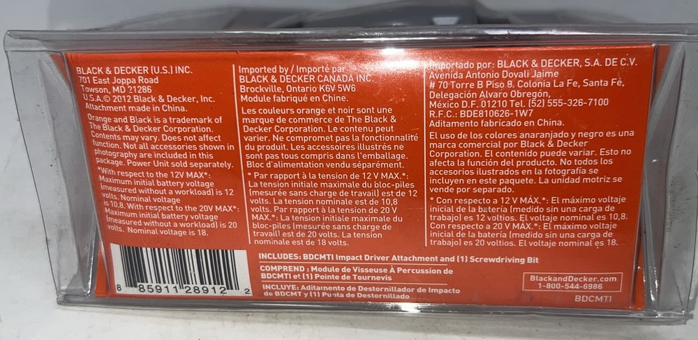 BLACK+DECKER MATRIX Impact Driver Attachment - BDCMTI New In Package