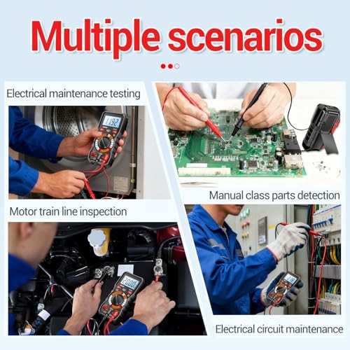 Multimeter with Backlit LCD,Ohm Volt Amp Meter,Non Contact Voltage Black