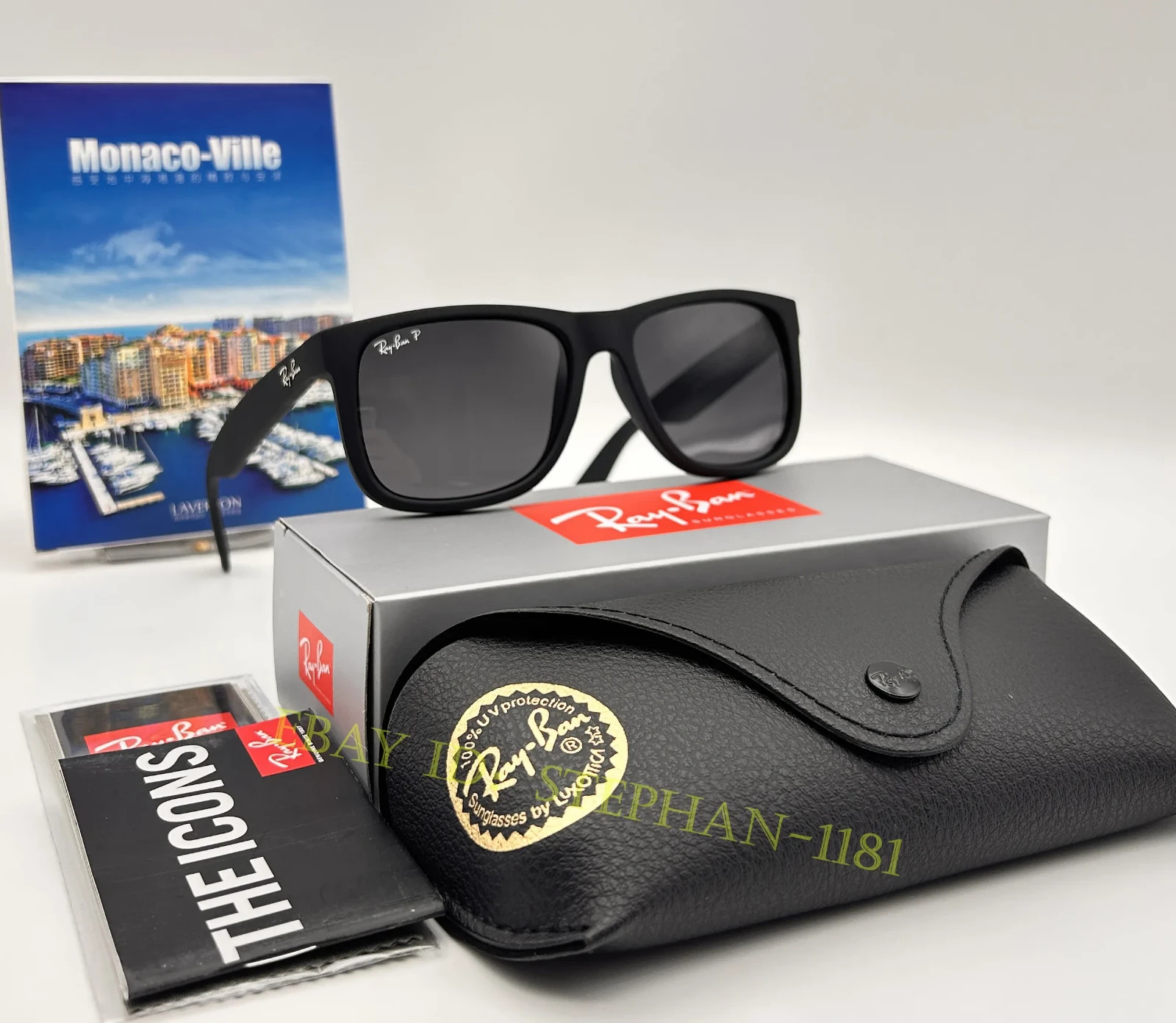 Ray-Ban Justin RB4165 622/2V Polarized Sunglasses Matte Black Grey Lens 54mm