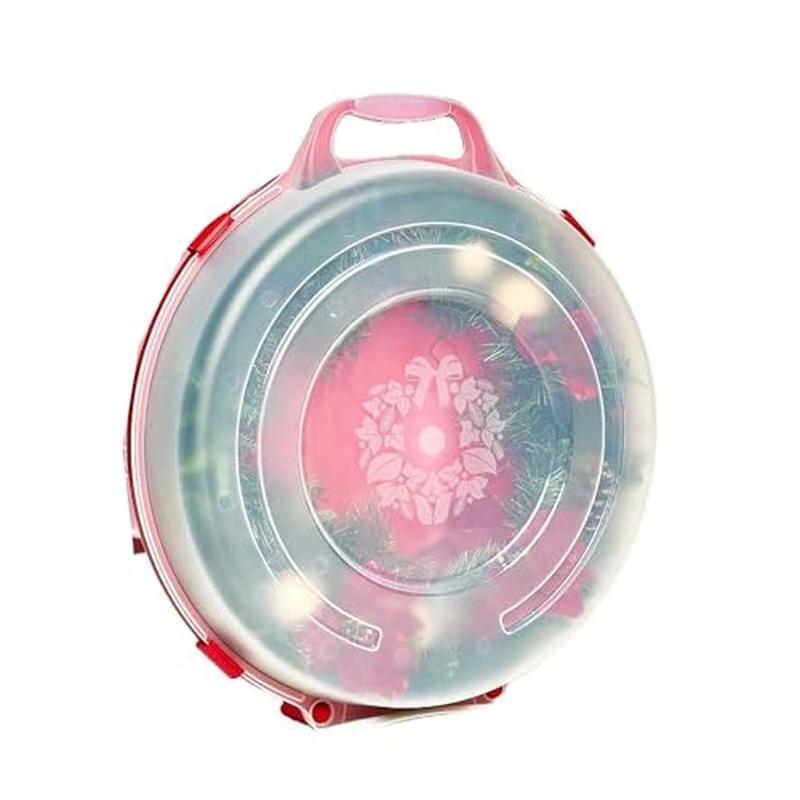 Wreath Storage Box 3 Pack Holiday Organizer Sturdy Plastic Stackable Container