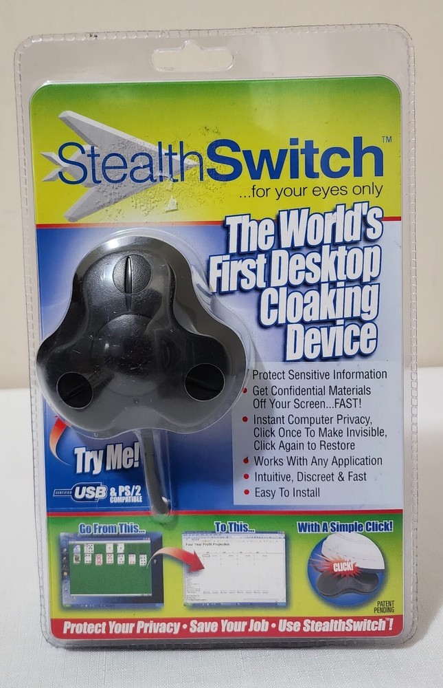 Stealth Switch USB & PS/2 Compatible, World's First Desktop Cloaking Device NEW