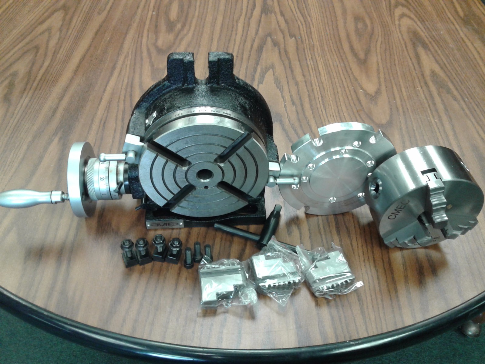 6" HORIZONTAL & VERTICAL ROTARY TABLE w. adapter & 3-jaw chuck,#IN-TSL6-C5
