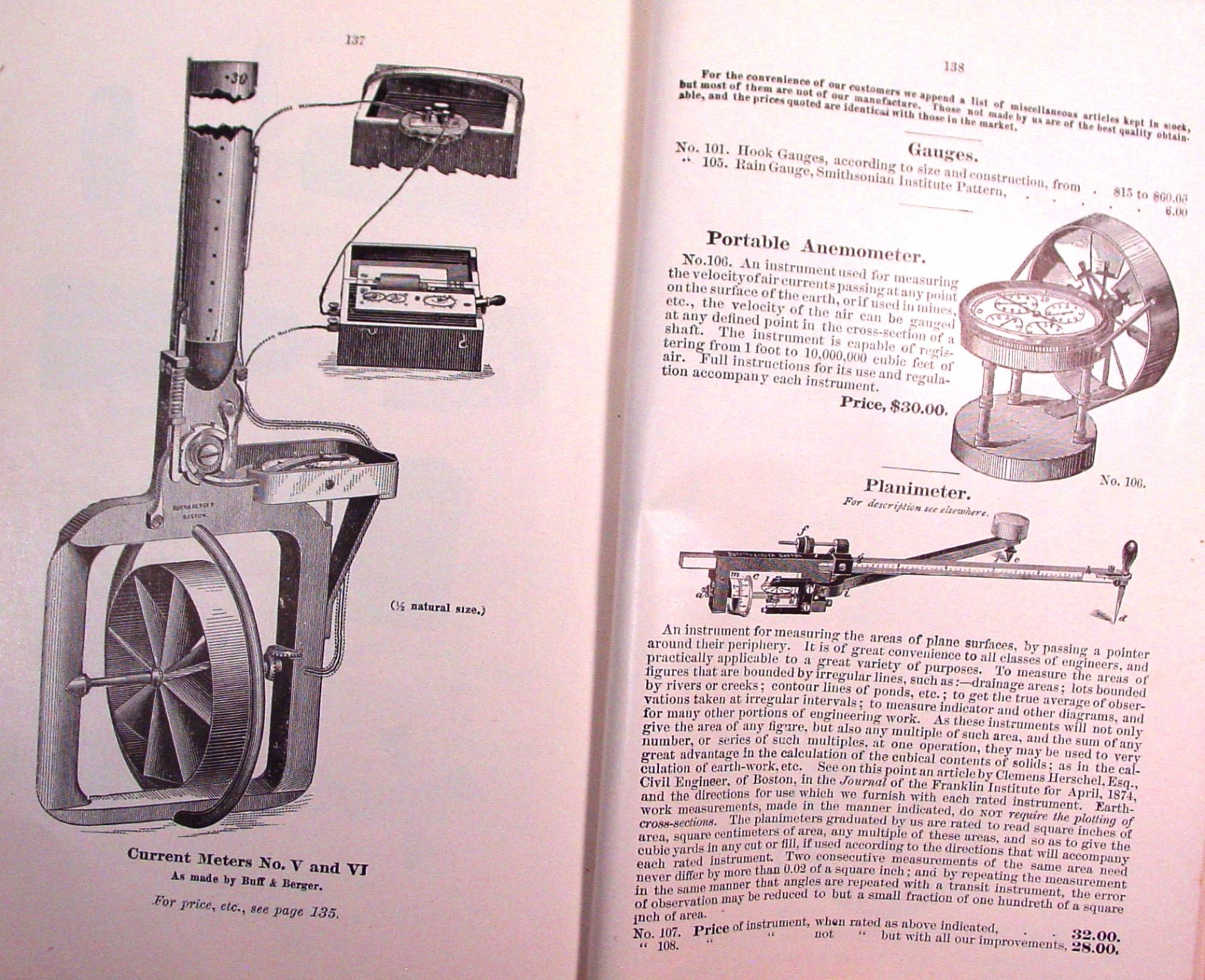 1892 Buff Berger Surveying Insts. Catalog