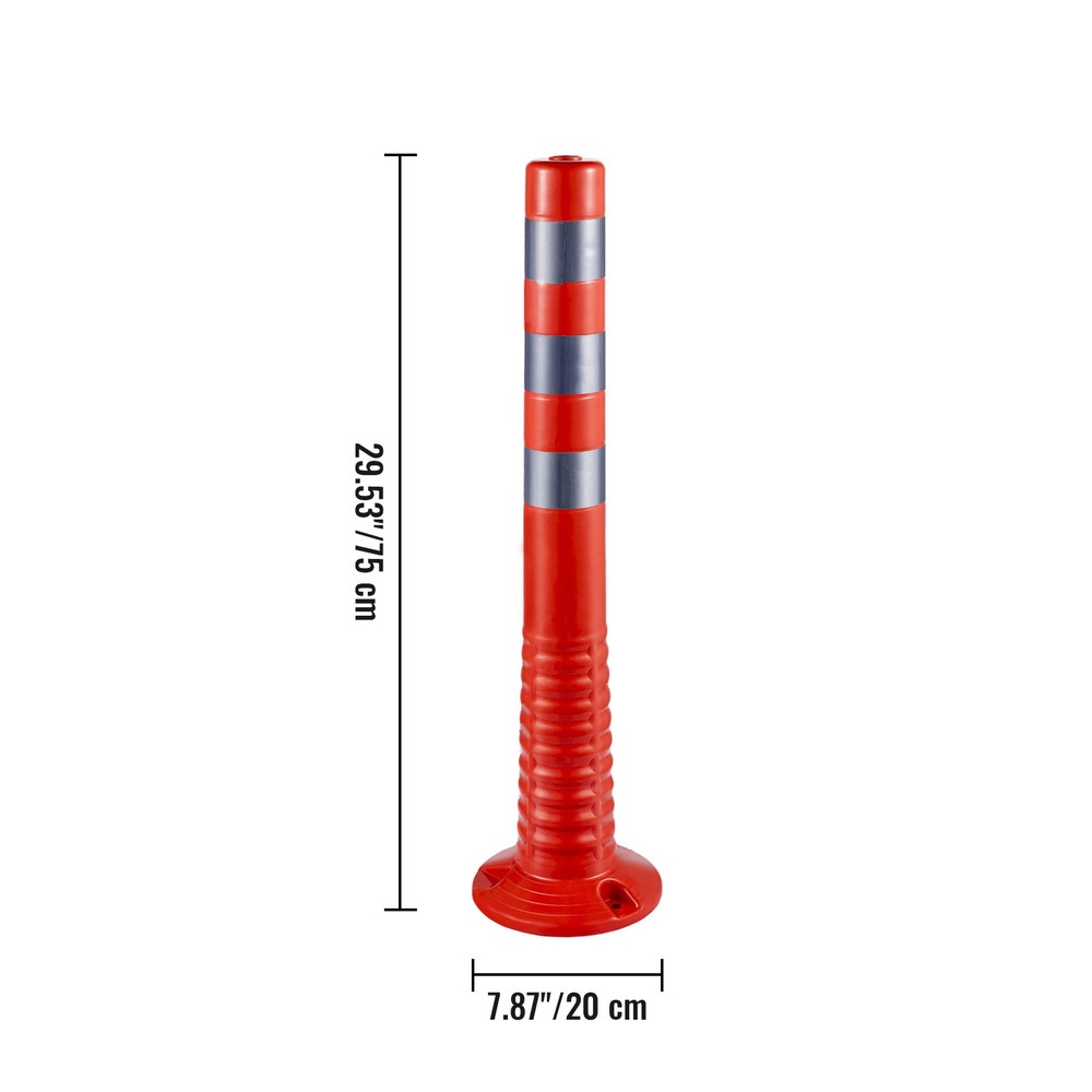 Uimoso Traffic Delineator Posts Flexible Channelizer Cone 30" Spring Post 6PCS