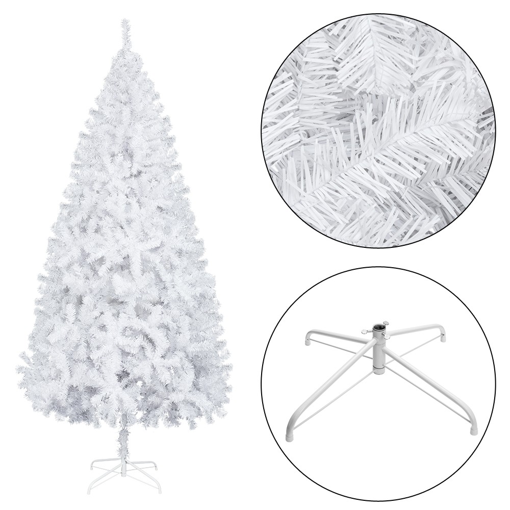8ft Flocking Tied Light Christmas Tree
