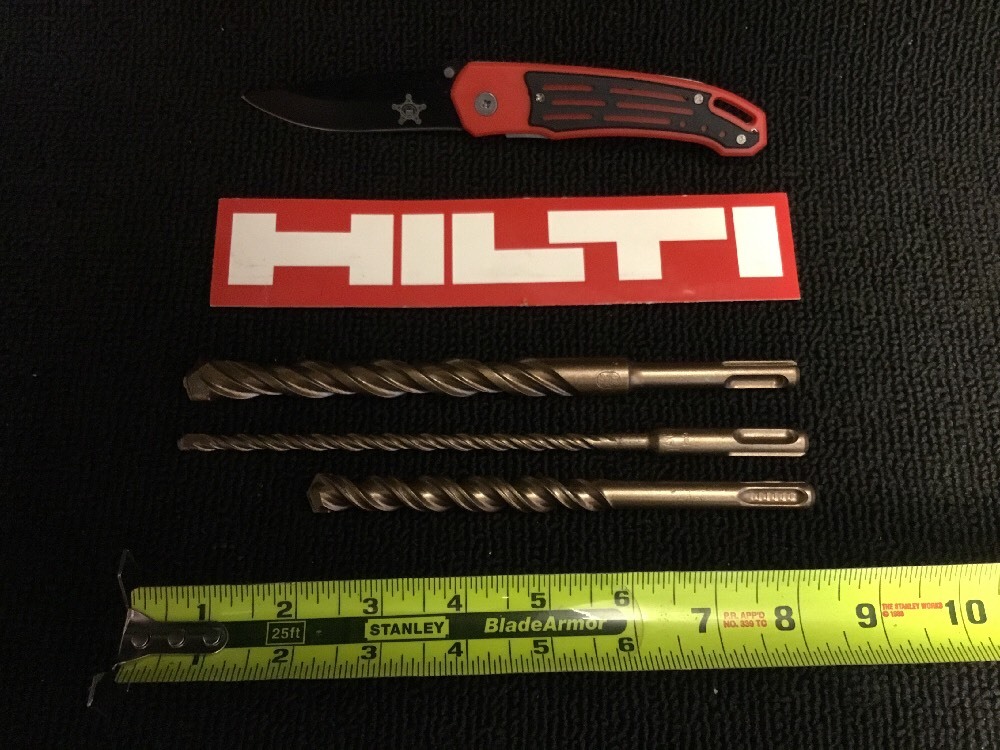 HILTI BIT SET SDS PLUS PREOWNED, DURABLE, FREE KNIFE, FAST SHIP