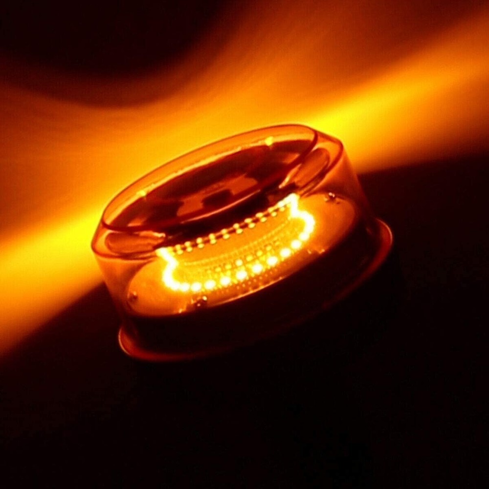 Rotating Flashing Amber Beacon Flexible DIN Pole Mount Tractor Warning Light E9