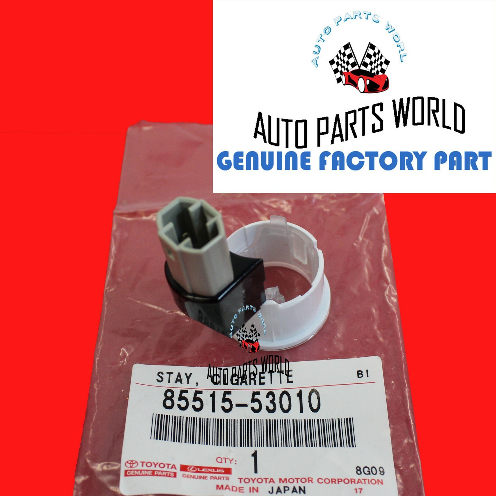 NEW GENUINE OEM LEXUS 2001-2005 IS300 CIGARETTE LIGHTER & BEZEL STAY SET