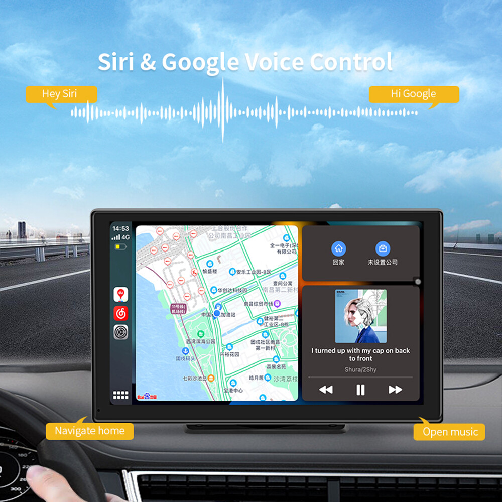 9" Portable Car Stereo Full Touch Screen Wireless Carplay Android auto Bluetooth