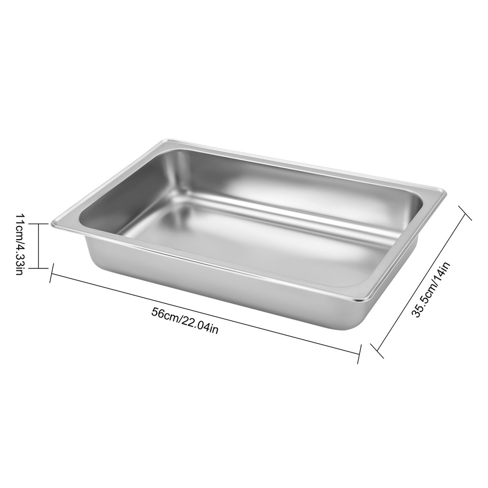 9L/9.5QT Rectangular Roll Top Chafing Dish Buffet Set Pan Chafer Stainless Steel