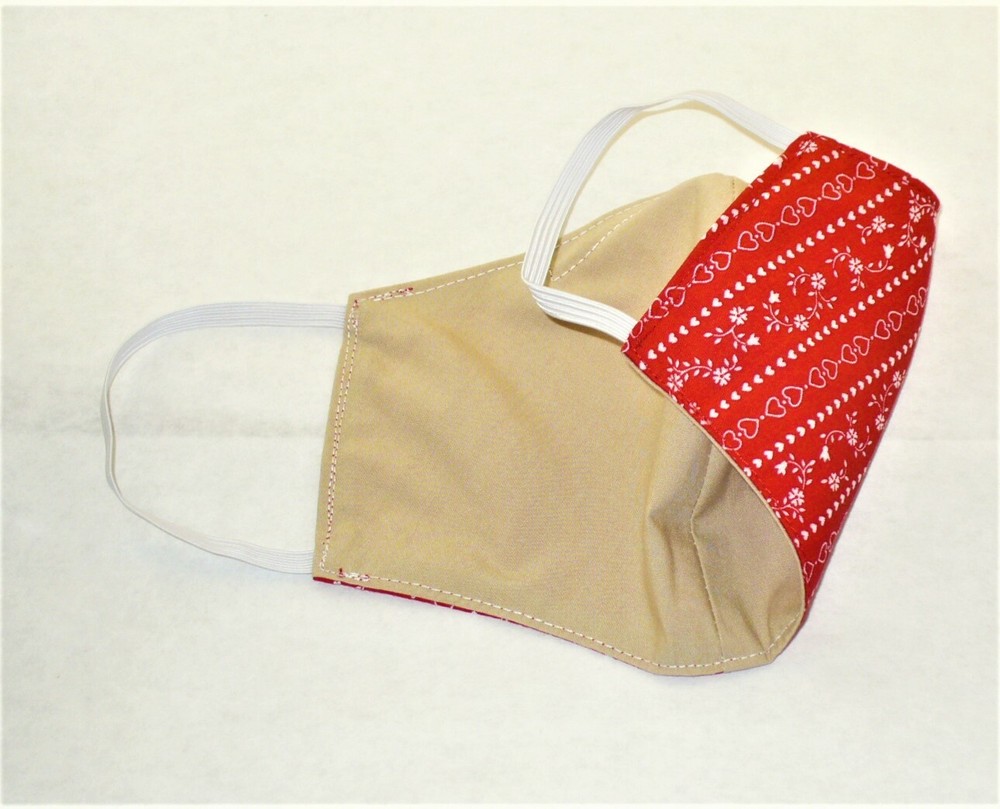 Face Mask Wire Adult Red Tan