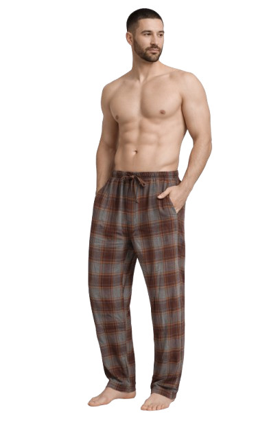 (4 Pack) Men's Cotton Knit Flannel Plaid Lounge Pajama Pants