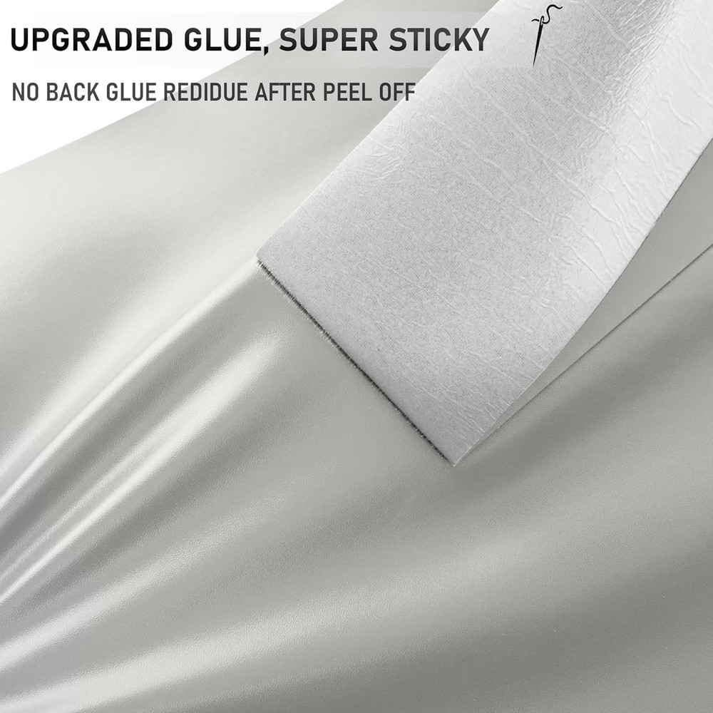 Light Gray Leather Repair Patch Kit - 4" x 63" Waterproof Self-Adhesive Solution
