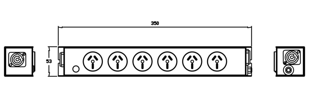 Power Strip 1 Powercon Input 4 Socket Output Power Distribution Box High Qaulity