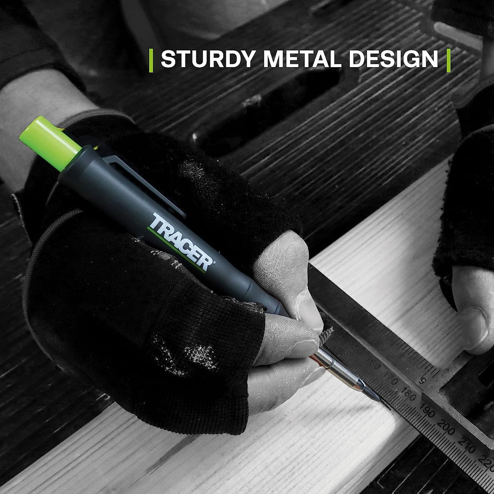 Mechanical Carpenter Pencils Set with Replacement Lead (6 Pack) - Construction P