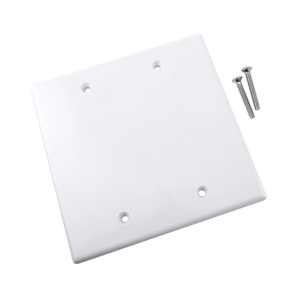 Construct Pro Dual Gang Blank Wall Plate (5-Pack, White)