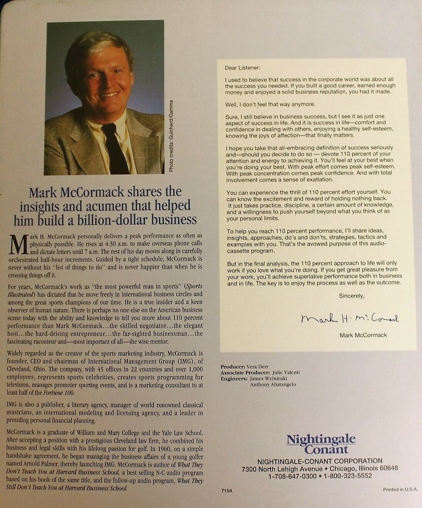 The 110% Solution (Cassette) - Mark McCormack