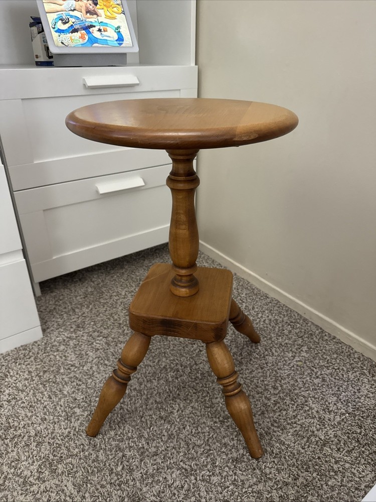 Hand crafted artisan Tiger maple candle stand table