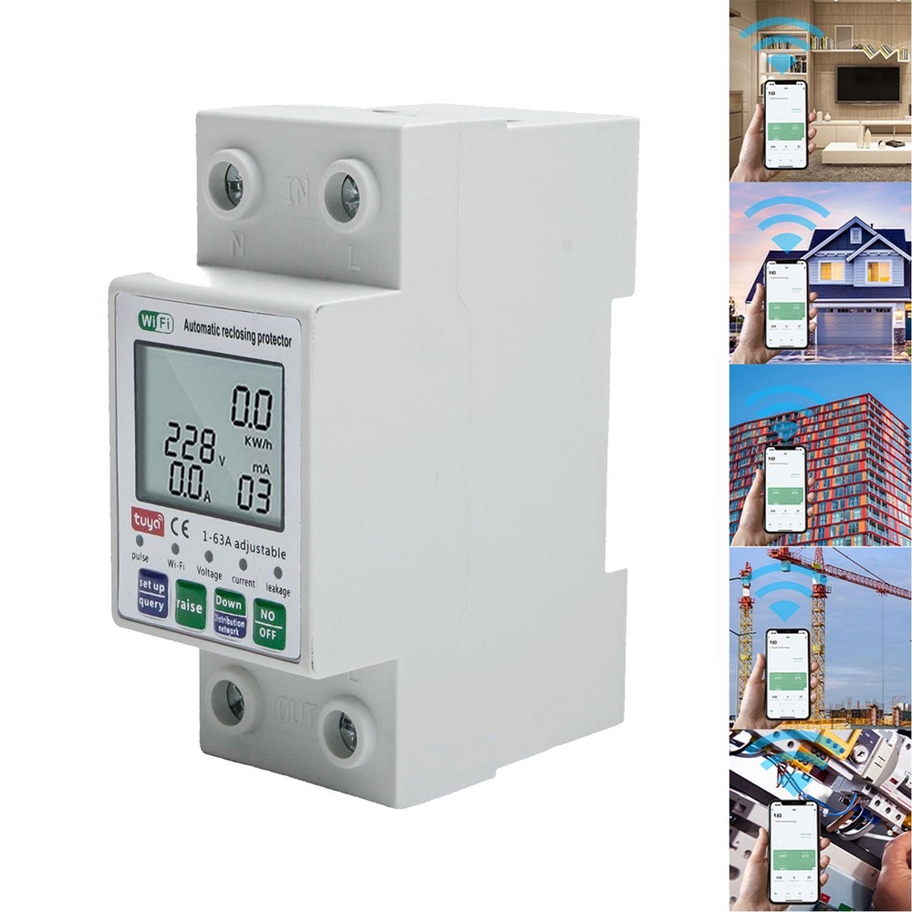 For Tuya Smart Reset Protector Switch Current Breaker Meter AC80-300V / New