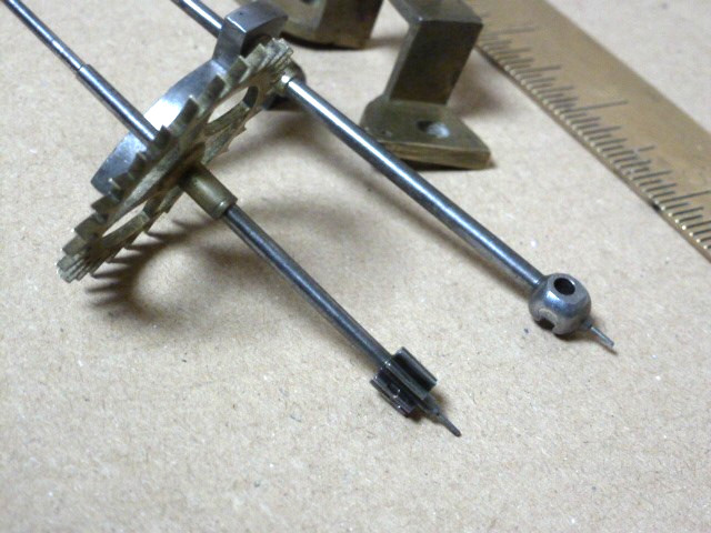 good set 18th c 8 day longcase clock escapement-pallets etc (S)
