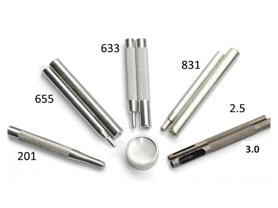 Die Punch Tool Set 10/12/15/17mm Rivets/Popper Snap Fasteners Press Studs Button