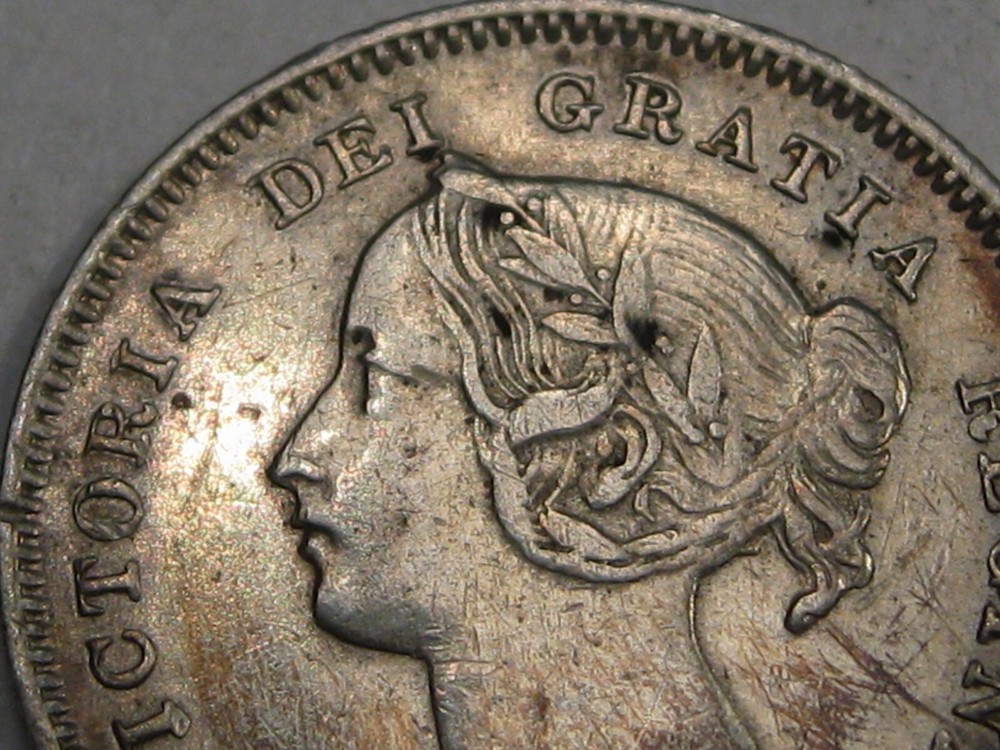 VF/XF Cleaned? 1901 Silver 5¢ Five Cent CANADA. #44